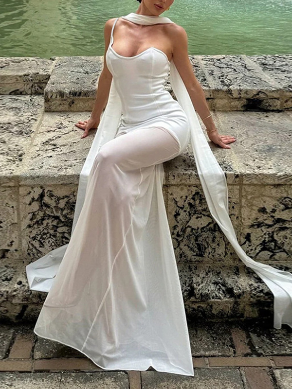 Elegante und eng anliegende Maxikleider mit Schleife-1