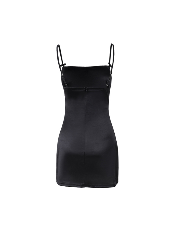 Sexy rückenfreie Minikleider mit Schleifenträgern-4