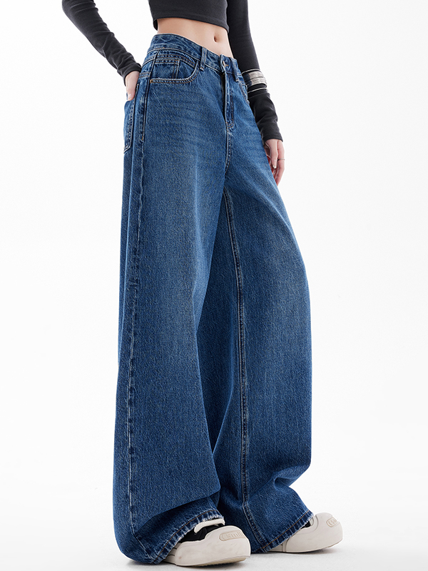 Boyfriendjeans im American Retro-Stil mit weitem Bein-1