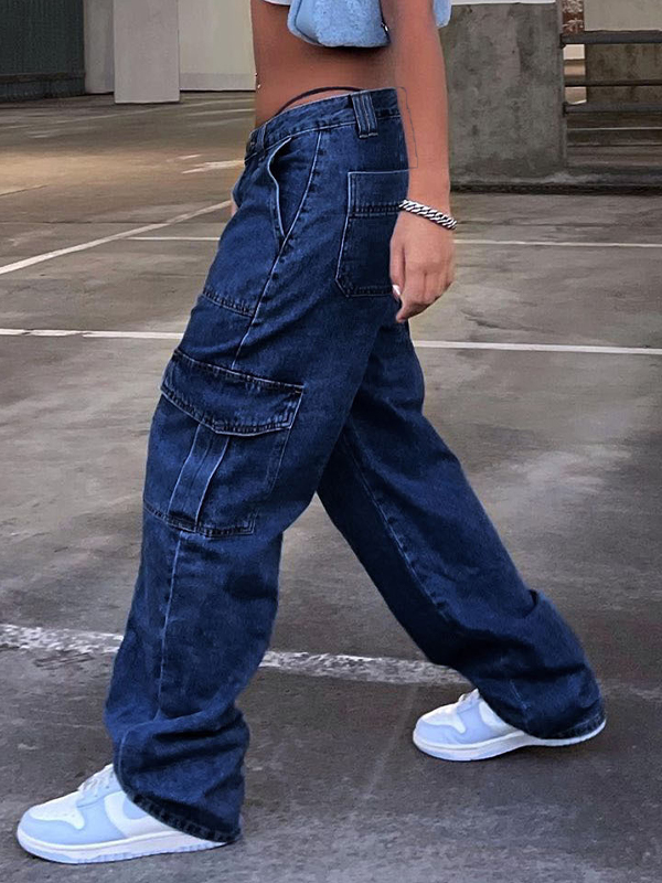 Lockere Workwear-Cargojeans mit weitem Bein-2