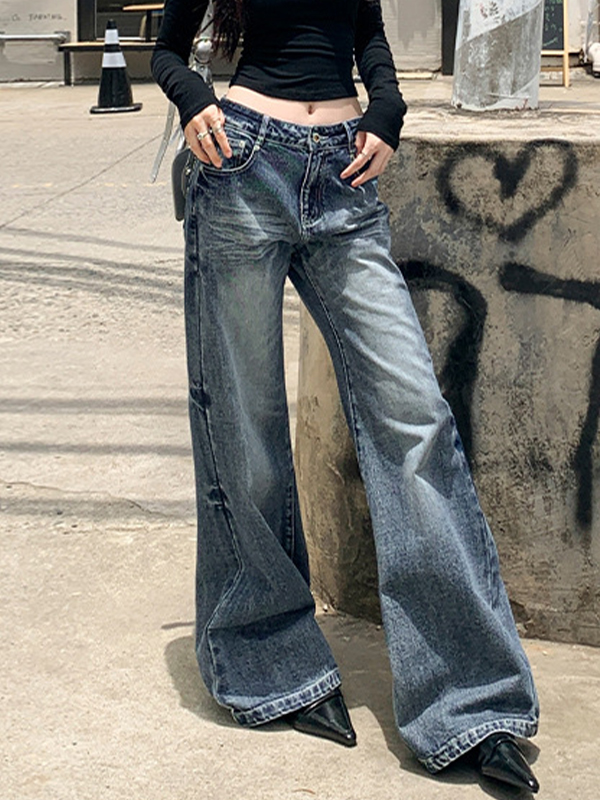 Heavy Craftsman Whiskers verwaschene Schlagjeans-2