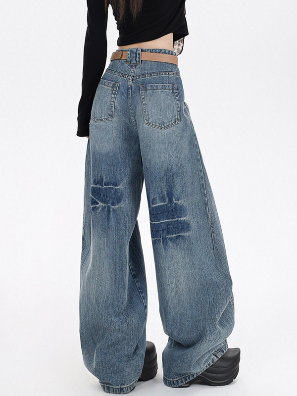 Lässige Sichel-Boyfriendjeans mit weitem Bein-3