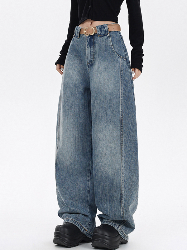 Lässige Sichel-Boyfriendjeans mit weitem Bein-4