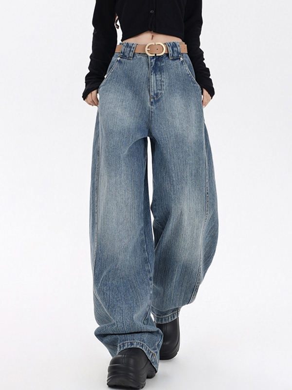 Lässige Sichel-Boyfriendjeans mit weitem Bein-1