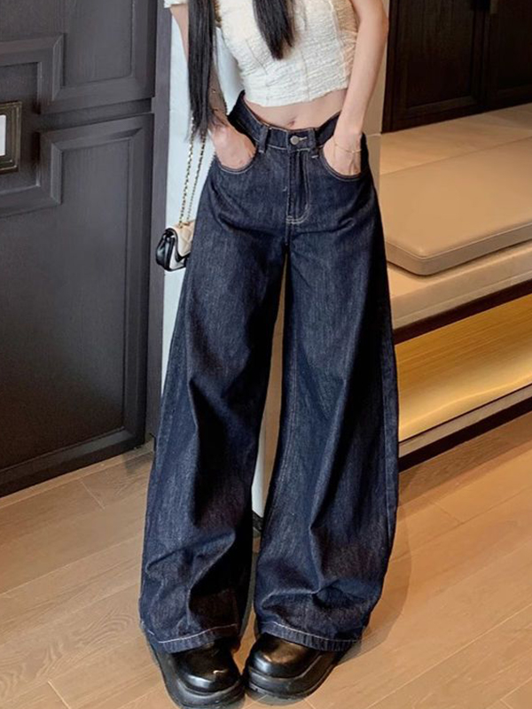 Boyfriendjeans im Vintage-Look mit weitem Bein-1