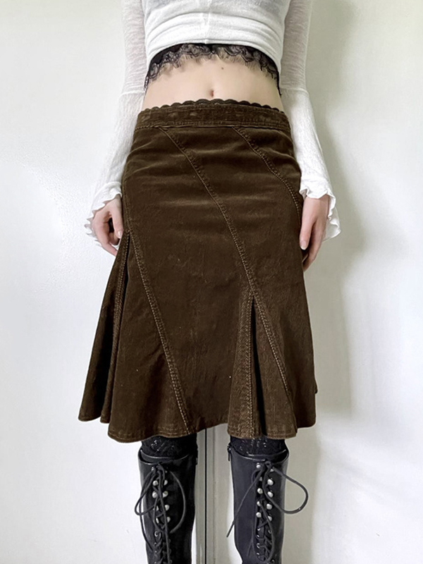 Maxiröcke im Retrostil mit Spitzensegmentierungsdesign-2