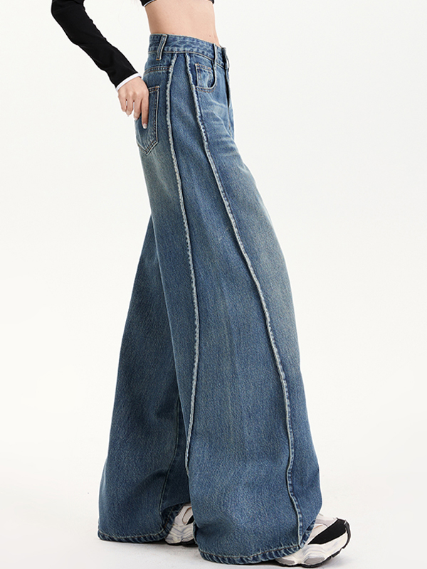 Lockere Boyfriendjeans aus Tencel mit weitem Bein-1