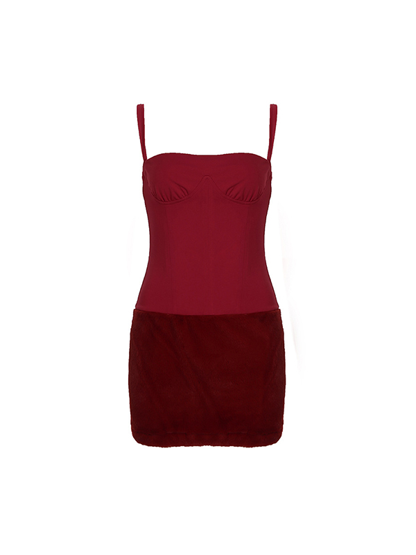Minikleid mit Schlitzdesign und Kordelzug in der Taille-4