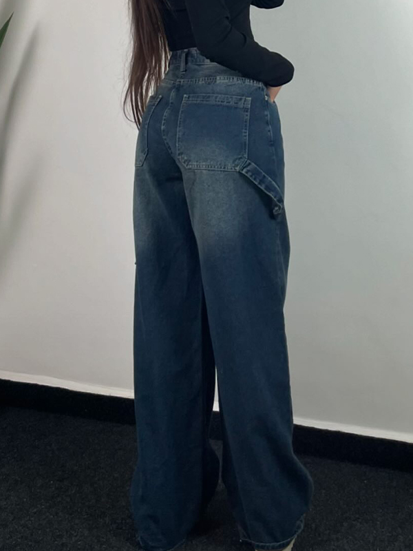 Locker sitzende, gerade geschnittene Boyfriendjeans-1