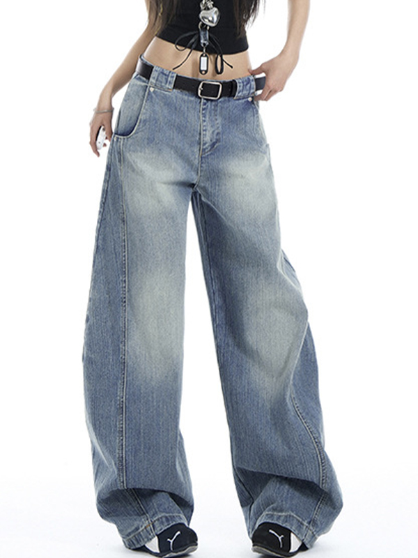 Hellblaue Boyfriendjeans im Vintage-Waschstil-1