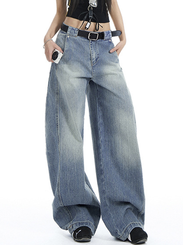 Hellblaue Boyfriendjeans im Vintage-Waschstil-3