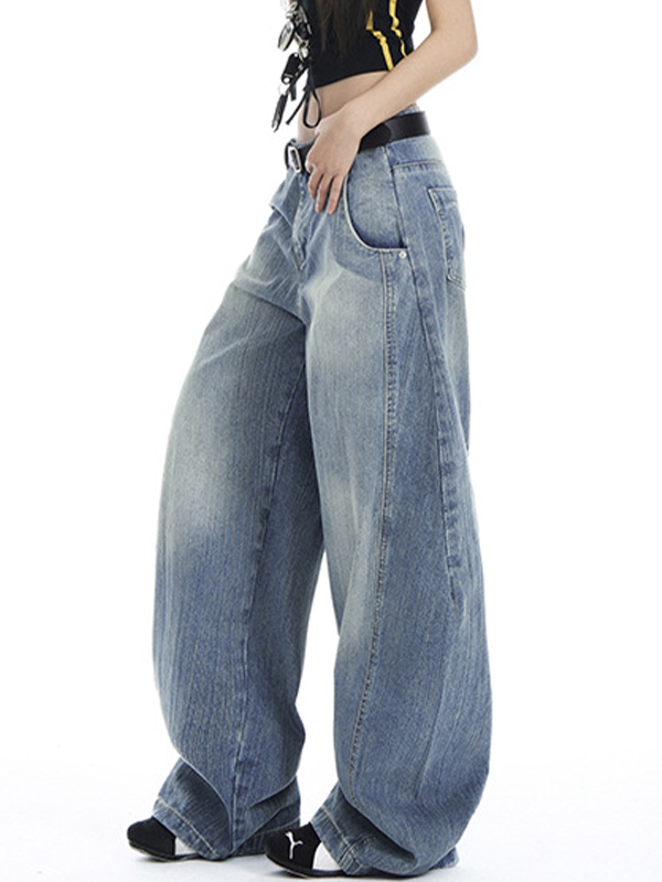 Hellblaue Boyfriendjeans im Vintage-Waschstil-2