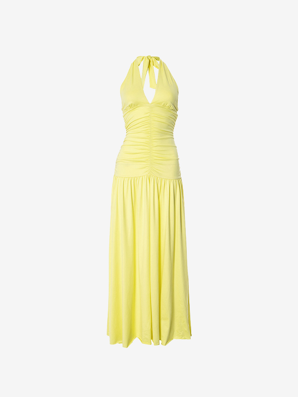 Temperamentvolles Maxikleid mit Halskette-4