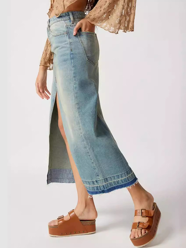 Vintage Slim Fit Maxirock-1