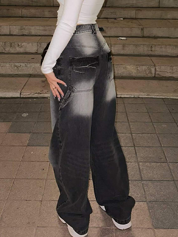 Robuste, verwaschene, lockere Boyfriendjeans-1