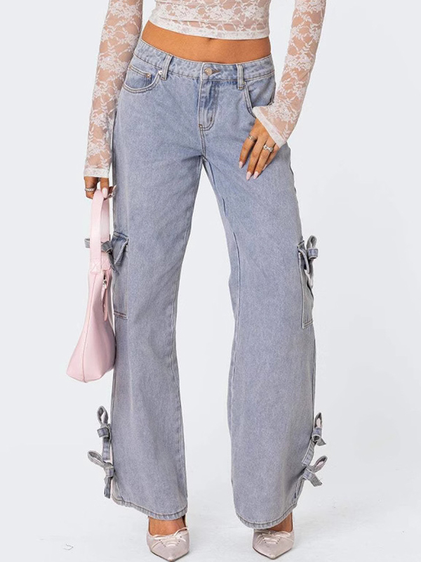 Robuste Boyfriendjeans mit Fliege-1