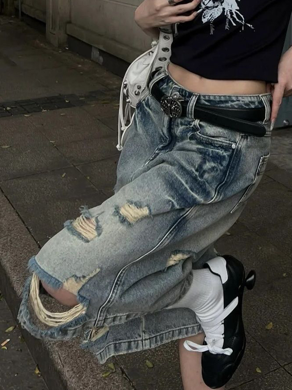 Abgenutzt durch Waschen von Jeansshorts-2