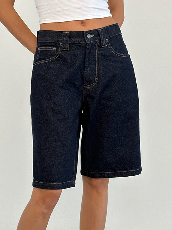 Nicht elastische Slimming-Jeansshorts-2
