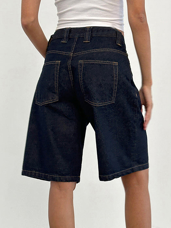 Nicht elastische Slimming-Jeansshorts-3