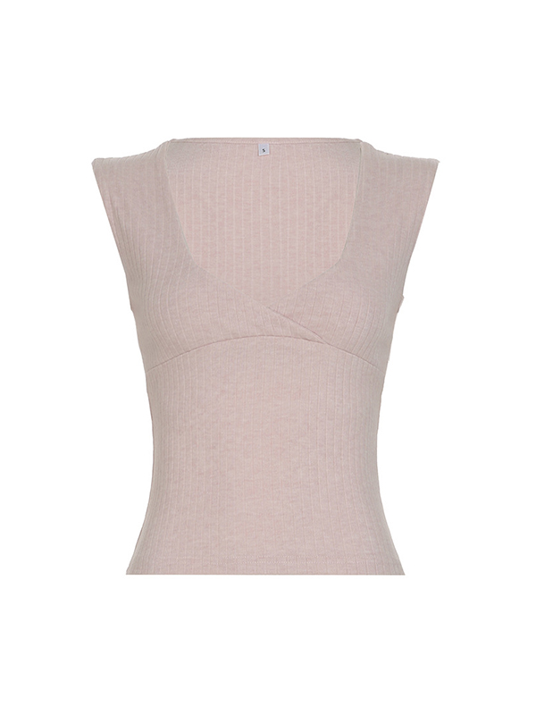 Sexy Tanktop mit überkreuztem V-Ausschnitt-4
