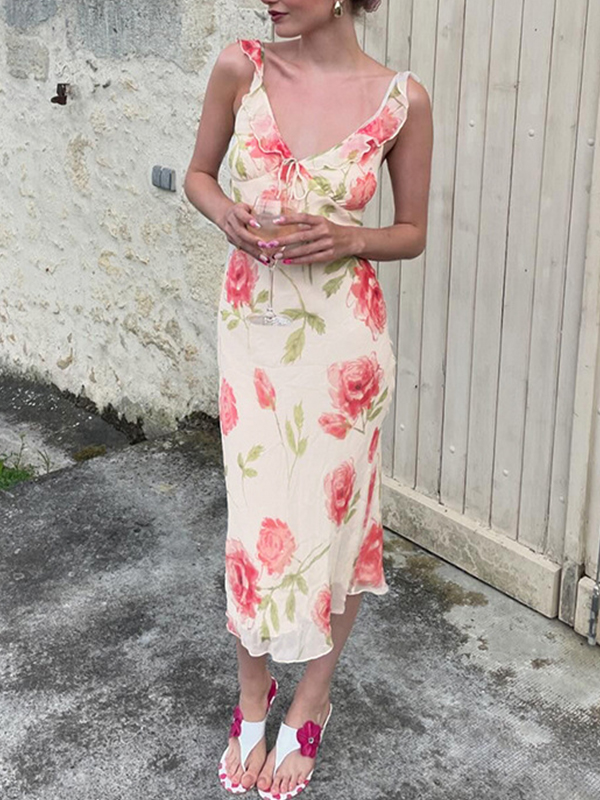 Maxikleid im Resort-Stil mit Blumenmuster-3