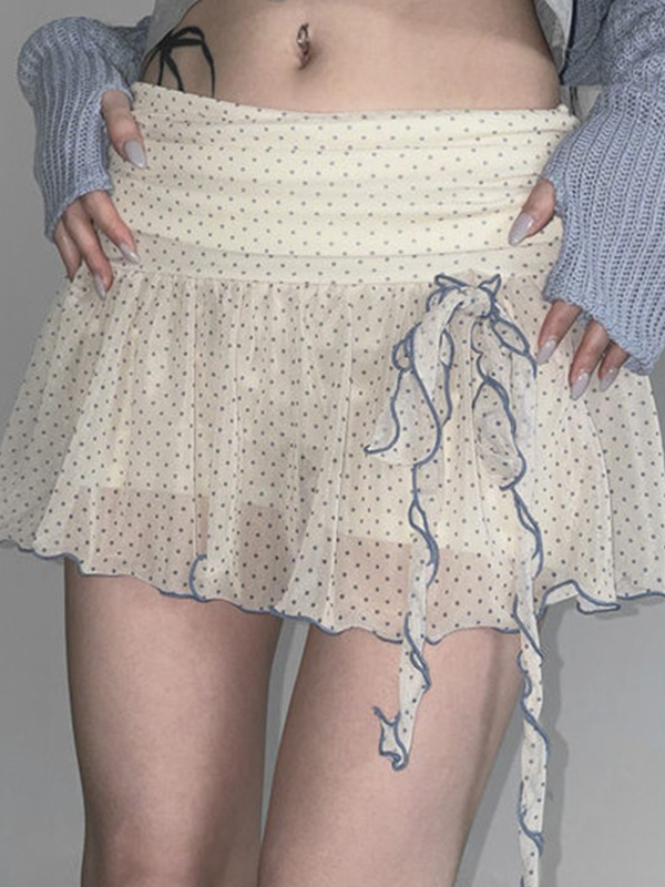 Vintage süßer Polka Dots Minirock-1