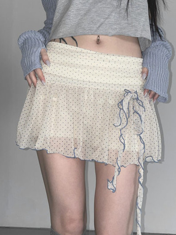 Vintage süßer Polka Dots Minirock-2