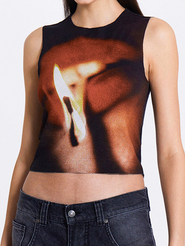 Ärmelloses Tanktop mit Rundhalsausschnitt-4