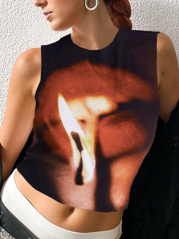 Ärmelloses Tanktop mit Rundhalsausschnitt-1