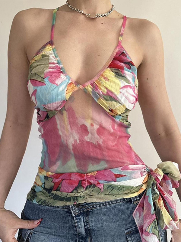Cami-Top mit farbenfrohem abstraktem Print-1