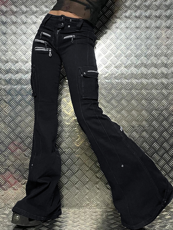Street Dark Schlagjeans im Biker-Stil-1