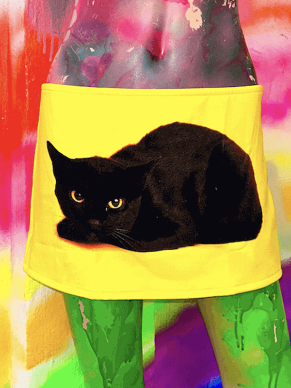 Retro schwarze Katze Minirock-2