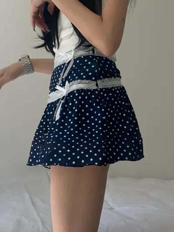 Retro Polka Dot Mädchen Minirock-2