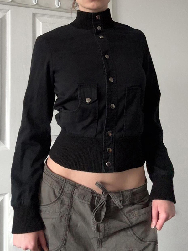Einfarbige Slim Fit Modische Jacke-2