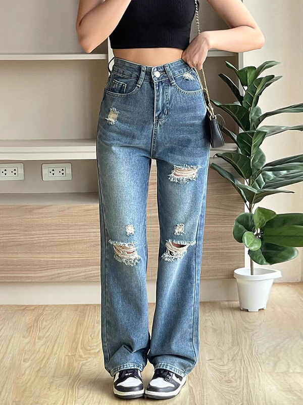 Amerikanische Hip-Hop-Zerrissene Jeans-1