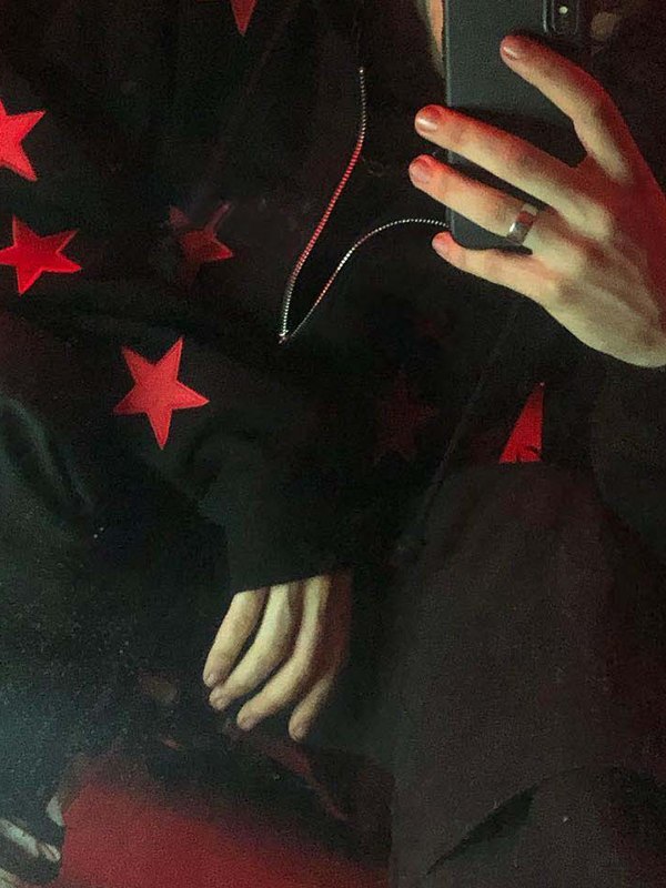 Hoodie mit Patch-Star-Reißverschluss für Herren-3