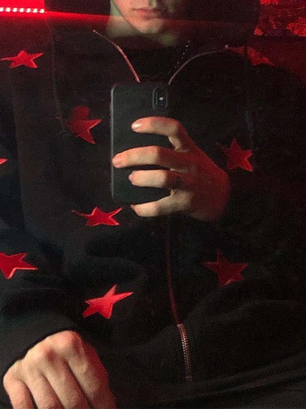 Hoodie mit Patch-Star-Reißverschluss für Herren-2