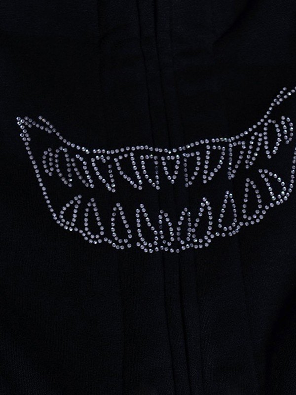 Kapuzenpullover mit Reißverschluss für Herren mit Strassdetail-3
