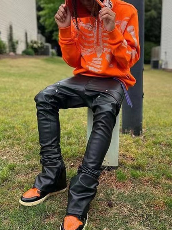 Kapuzenpullover mit halblangem Reißverschluss und Strass-Schädel für Herren-1