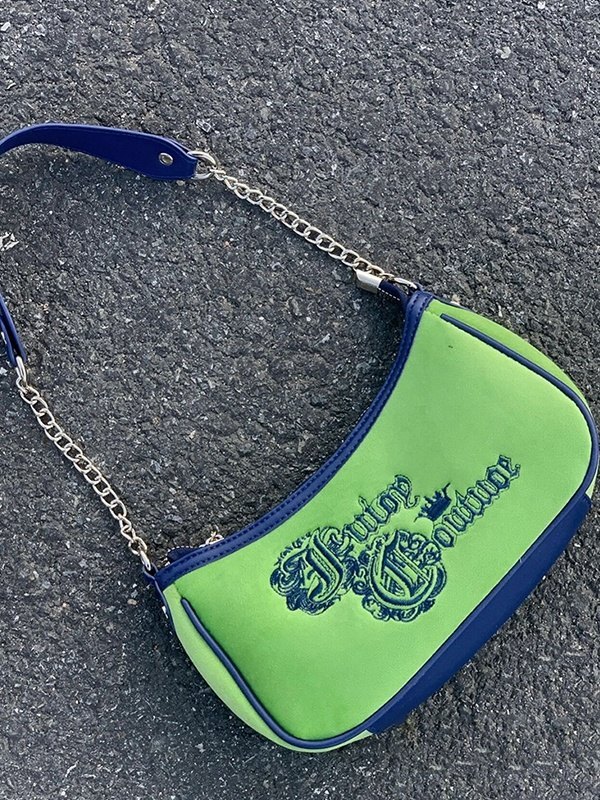 Vintage bestickte Umhängetasche aus Samt-2