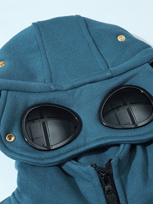 Übergroßer Kapuzenpullover mit Linsenreißverschluss für Herren-2