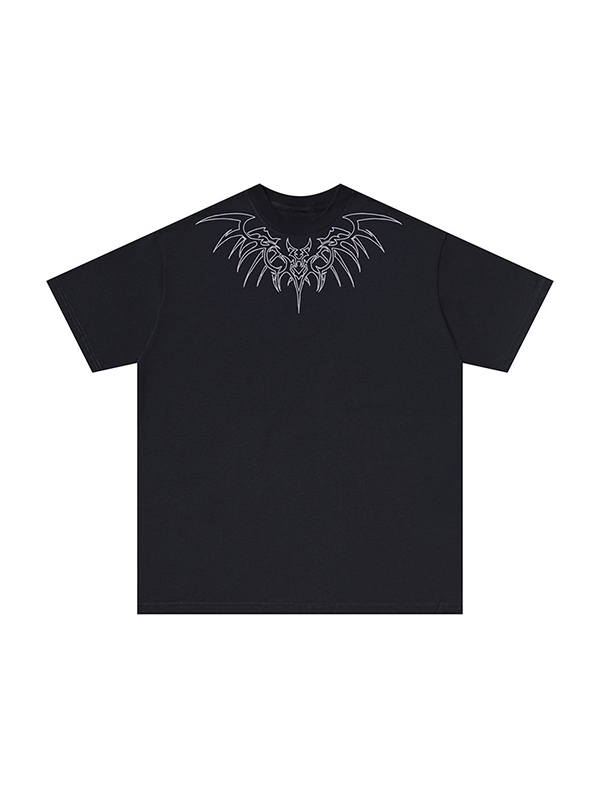 Übergroßes Kurzarm-T-Shirt mit Flügel-Print für Herren-1