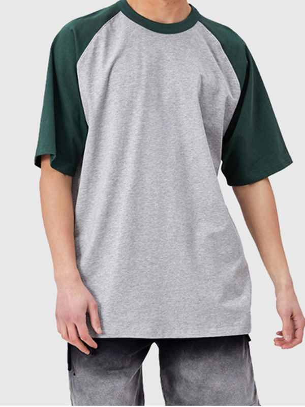 Übergroßes Kurzarm-T-Shirt in Kontrastfarbe für Herren-1