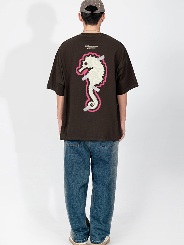 Übergroßes, kurzärmliges T-Shirt mit Dinosaurier-Print für Herren-2