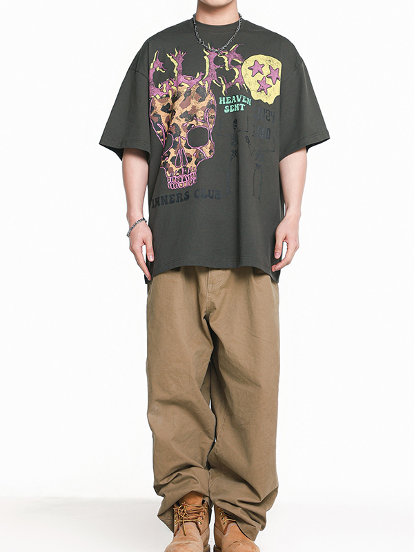 Übergroßes Street-Kurzarm-T-Shirt für Herren-3