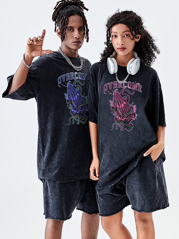Übergroßes Unisex-Street-T-Shirt mit kurzen Ärmeln für Herren-3