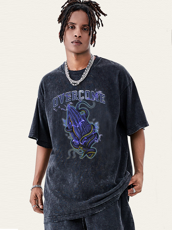 Übergroßes Unisex-Street-T-Shirt mit kurzen Ärmeln für Herren-1