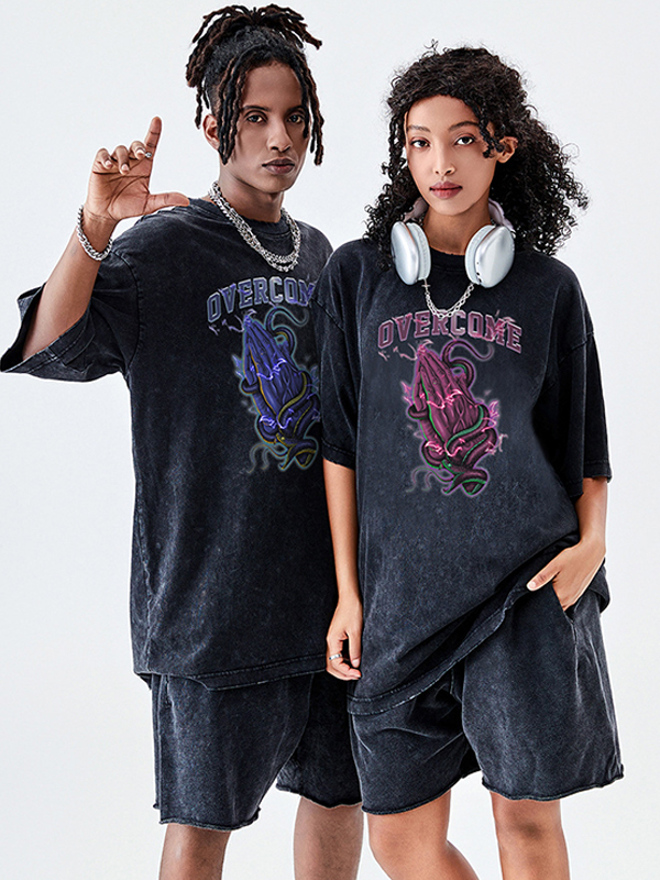 Übergroßes Unisex-Street-T-Shirt mit kurzen Ärmeln für Herren-2