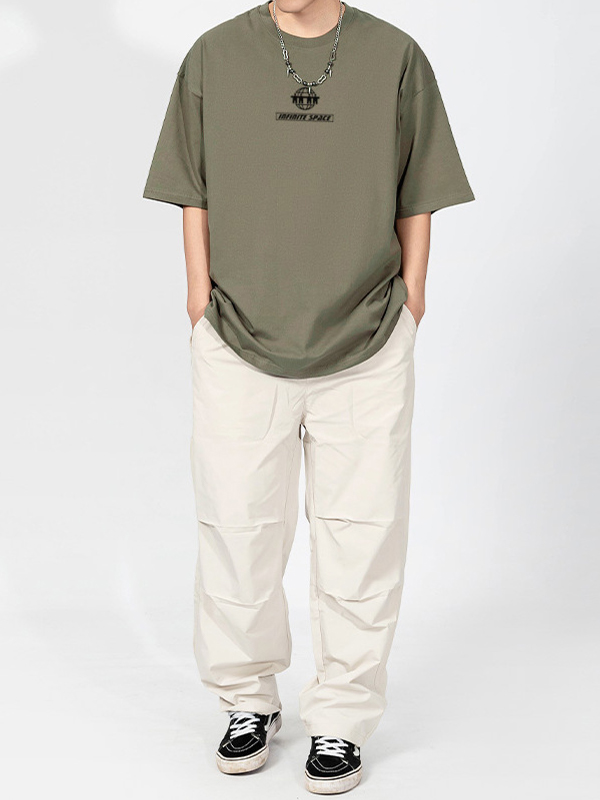 Übergroßes, kurzärmliges T-Shirt mit Retro-Print für Herren-1