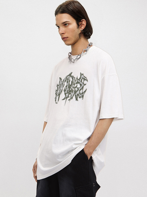 Übergroßes, kurzärmliges Unisex-T-Shirt mit Grafikdruck für Herren-2